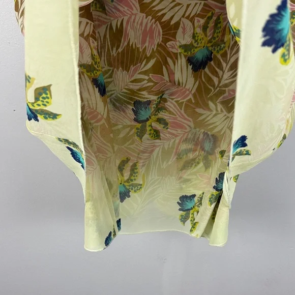 CAbi Tropical Orchid Print Parlor Sleeveless Double Layered Chiffon XL Blouse - Picture 9 of 13